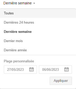 Filtre "date" de Bing