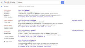Recherche sur Google Scholar